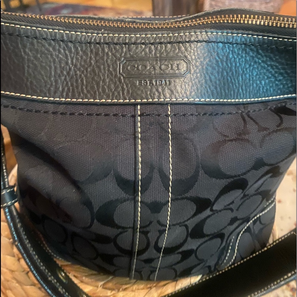Vintage Coach black shoulder bag.